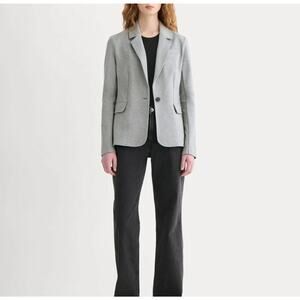 Everlane Women's Blazer XS Gray Organic Cotton Knit Stretch Slim Fit Career